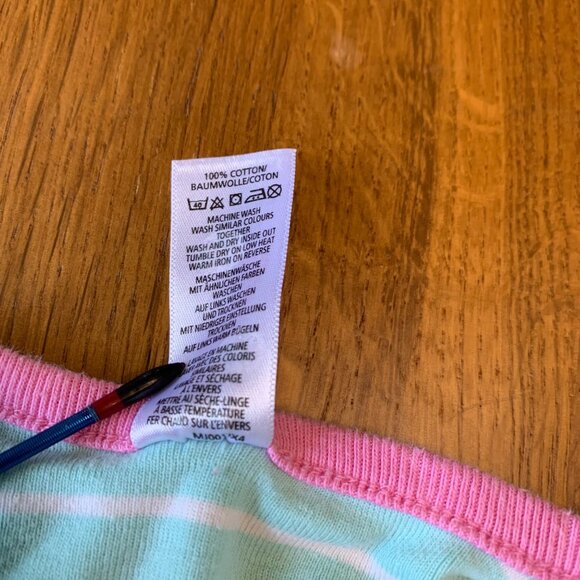 BABY BODEN Striped Apple Onesie Girls 3-6M Green Infant Cotton Applique Romper - Picture 7 of 7